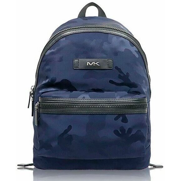 S Michael Kors Kent Indigo Nylon Large Backpack Camo Navy Blue 37S0LKNB2U $398 - Picture 1 of 10